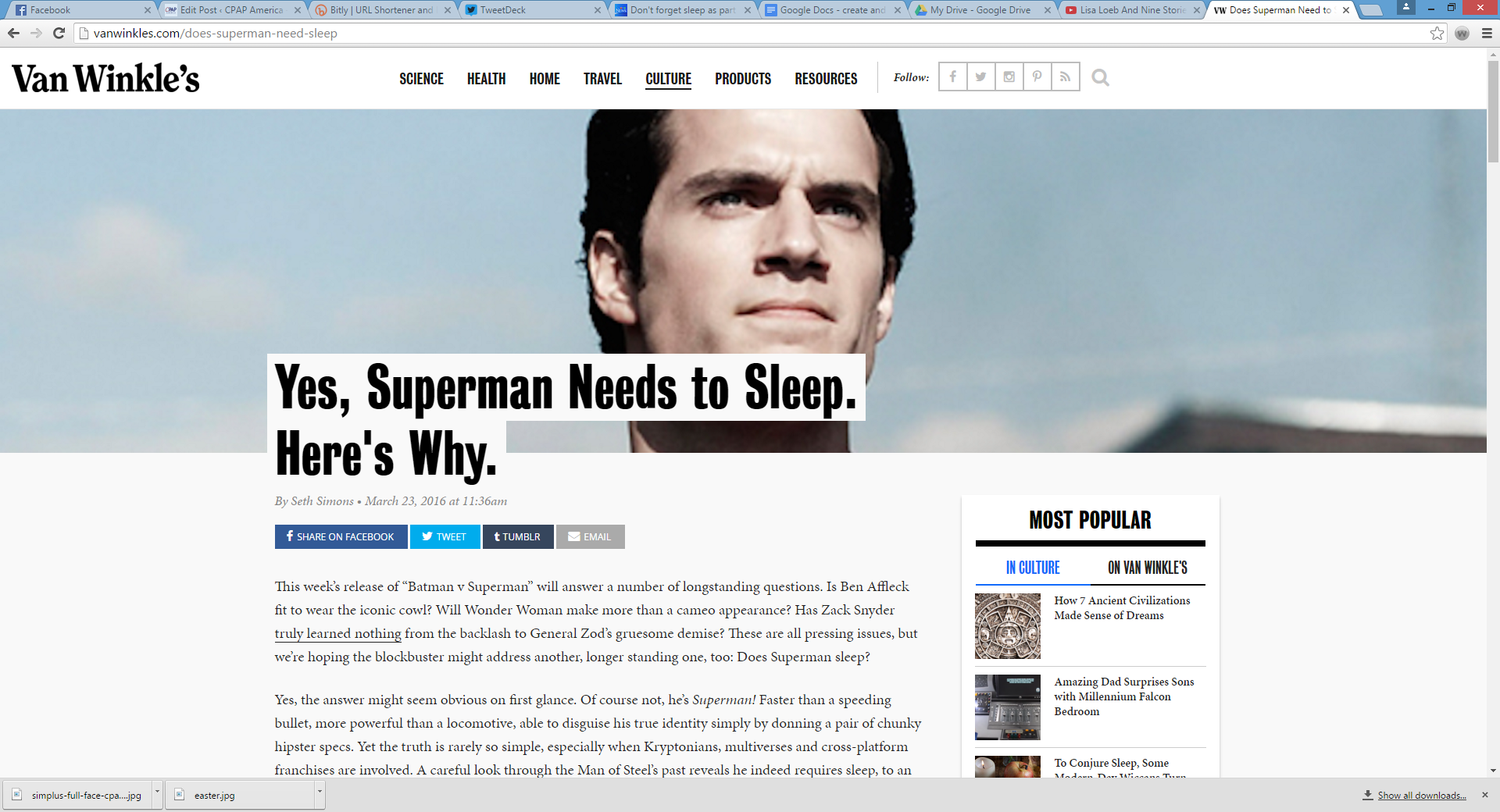 Does Superman Need Sleep? Yes He Does!