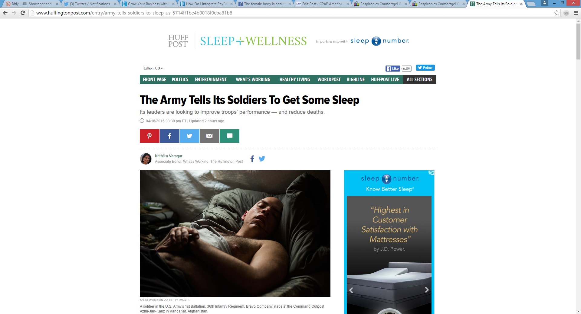 Army Looks To Improve The Sleep Of Their Soldiers