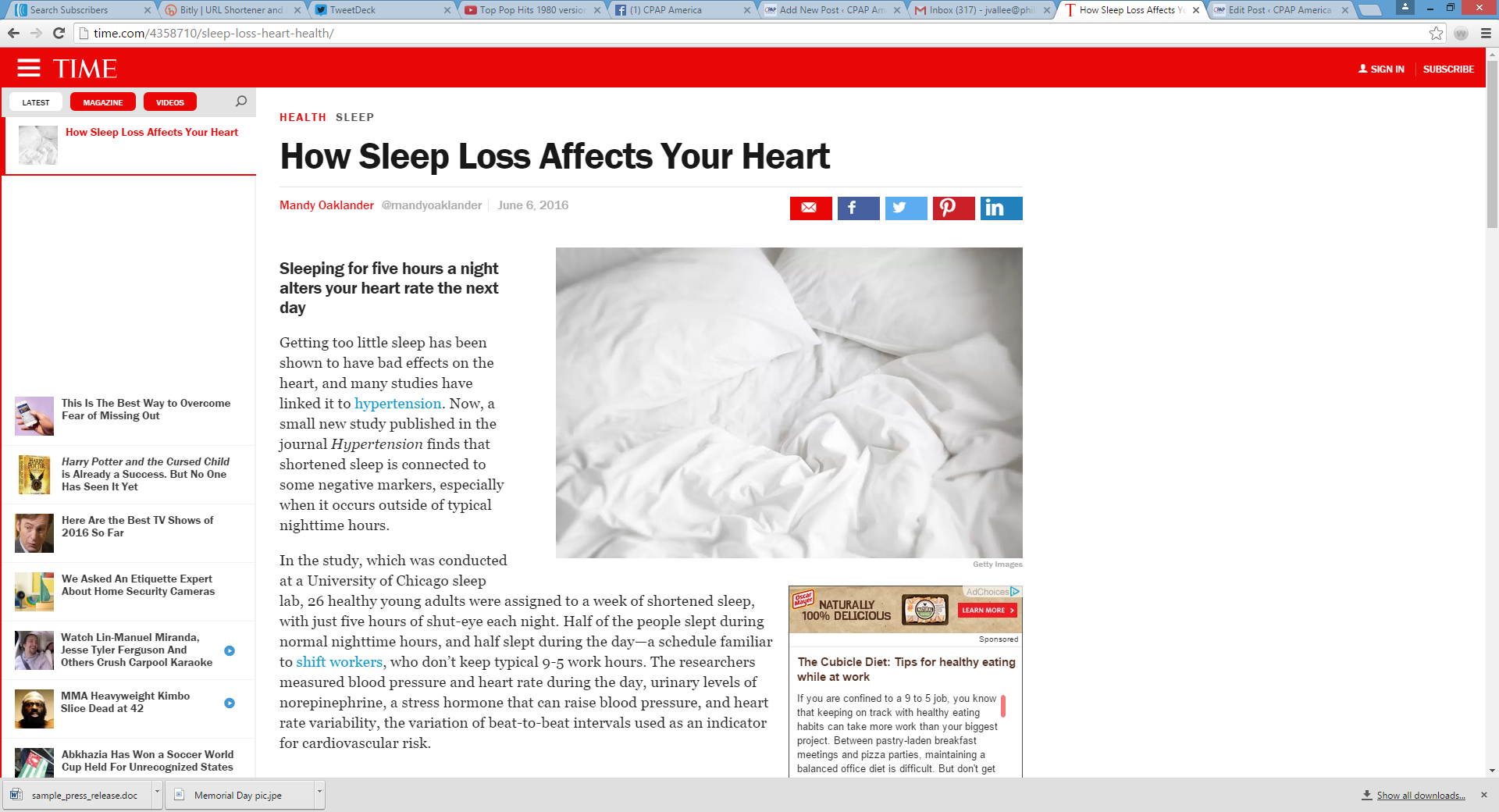 Sleep loss can affect your heart