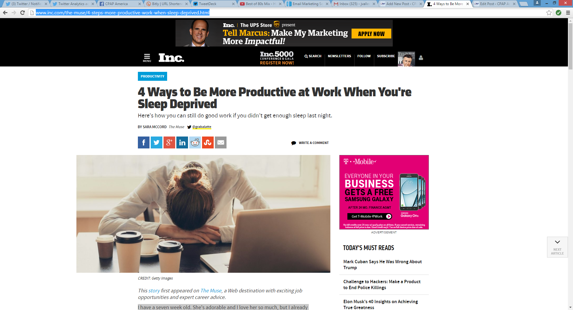 Sleep Deprived? Be Productive At Work With These Four Steps