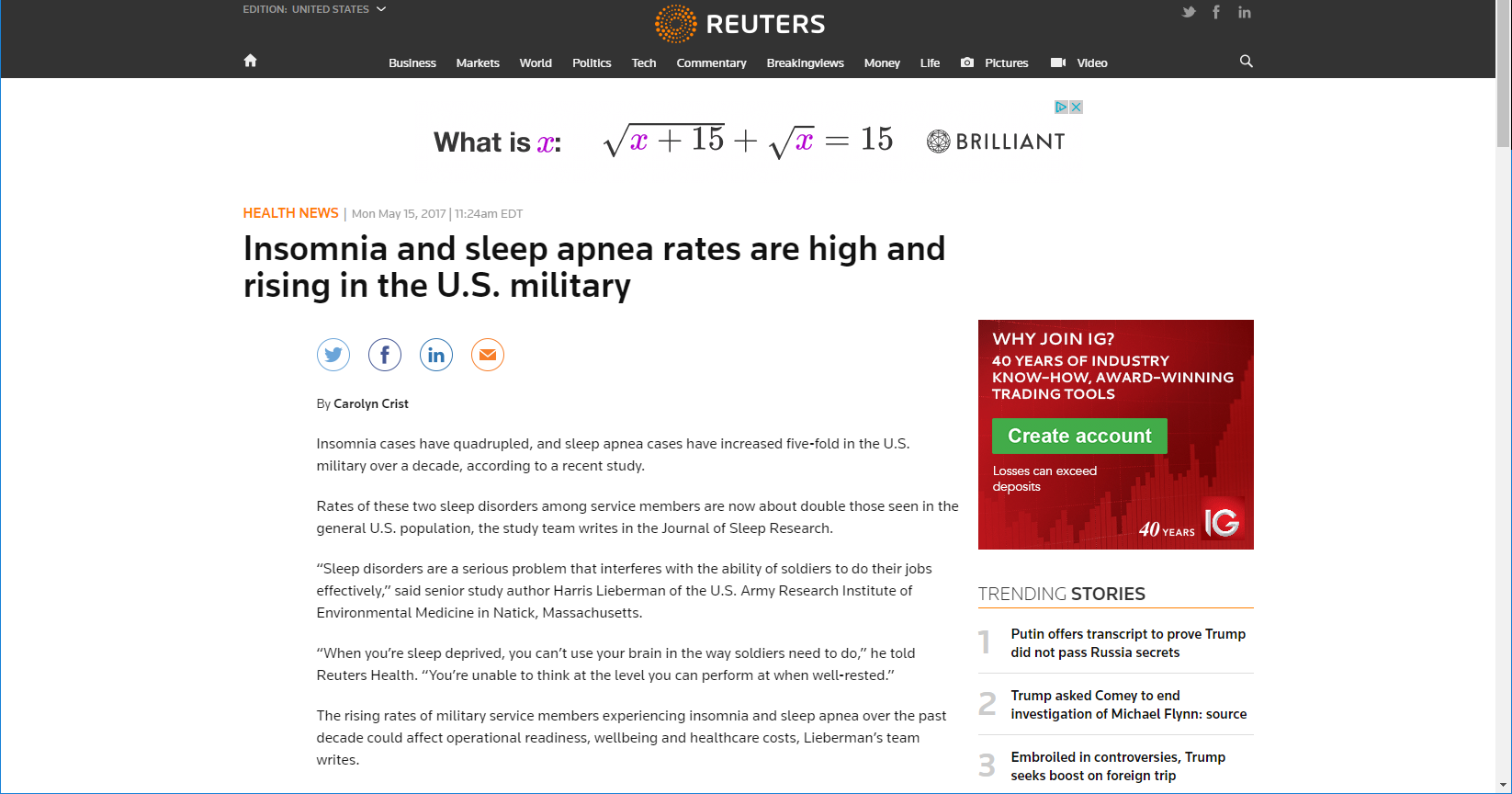 Sleep apnea, insomnia rates on the rise in U.S. Military